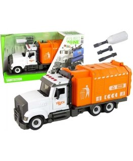 Lean Cars Garbage Truck for Unscrewing and Twisting Accessories Orange