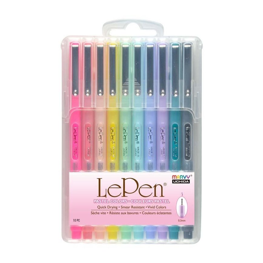 Marvy Uchida MARVY stilingi rašikliai plonu antgaliu "Le Pen" Pastel, 10 vnt.
