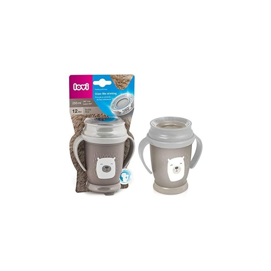 LOVI cup with handles 360 JUNIOR BUDDY BEAR, 250 ml, 1 / 599new – 4