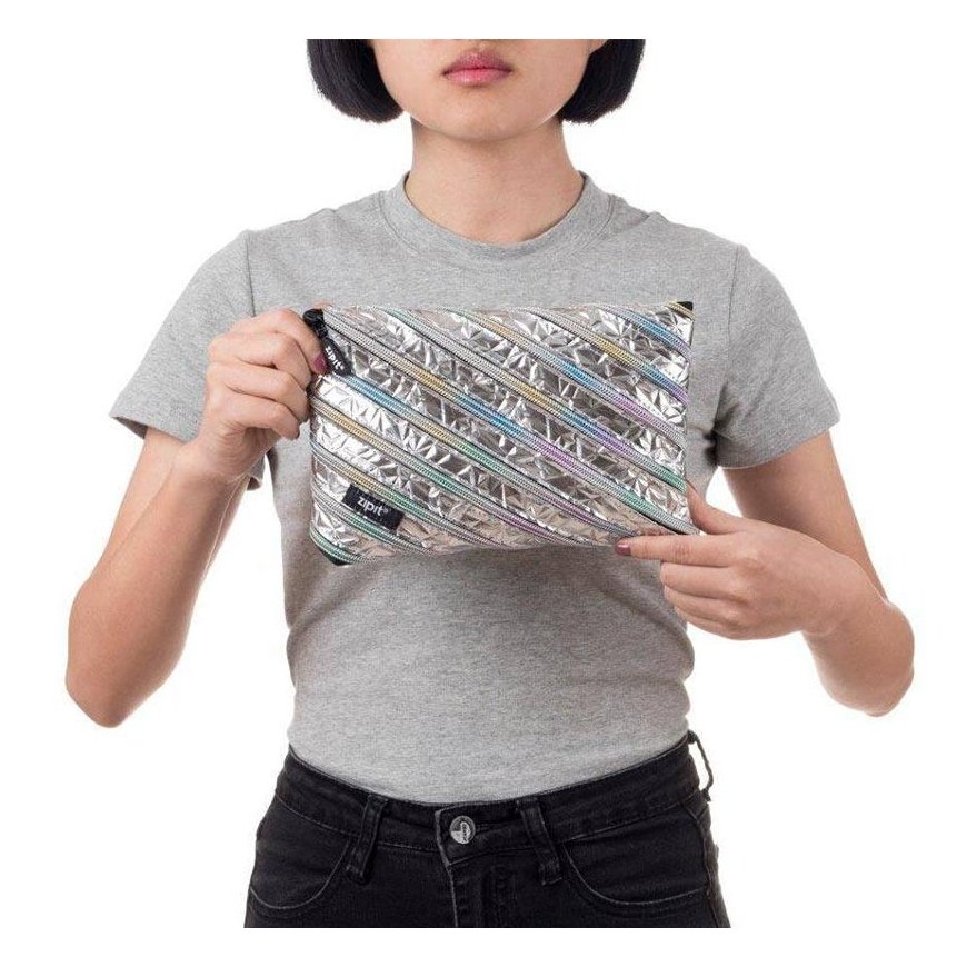 Pencil case-pencil ZIPIT Metallic Jumbo Pouch, ZTJ-MT-2, Silver – 3
