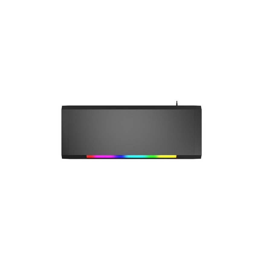 Bracket Marvo monitor stand, DZ-01, 4x USB Hub 2.0, black, plastic, 20 kg load capacity, Marvo, rainbow lighting – 2