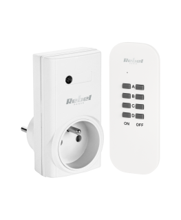 The socket is connected to the network with the Rebel sterowane console