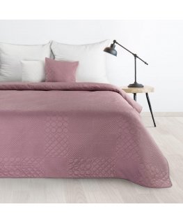 Eurofirany DESIGN 91 BONI / 5 Lovatiesė su karšto spaudimo technika įspaustu skiautinių motyvu, 170X210 cm, spalva: rožinė Lovat