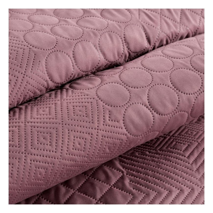 Eurofirany DESIGN 91 BONI / 5 Lovatiesė su karšto spaudimo technika įspaustu skiautinių motyvu, 170X210 cm, spalva: rožinė Lovat – 4