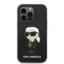Karl Lagerfeld KLHMP14XSNIKBCK iPhone 14 Pro Max 6,7" kietas dėklas juodas/juodas silikoninis "Ikonik Magsafe"