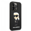 Karl Lagerfeld KLHMP14XSNIKBCK iPhone 14 Pro Max 6,7" kietas dėklas juodas/juodas silikoninis "Ikonik Magsafe"