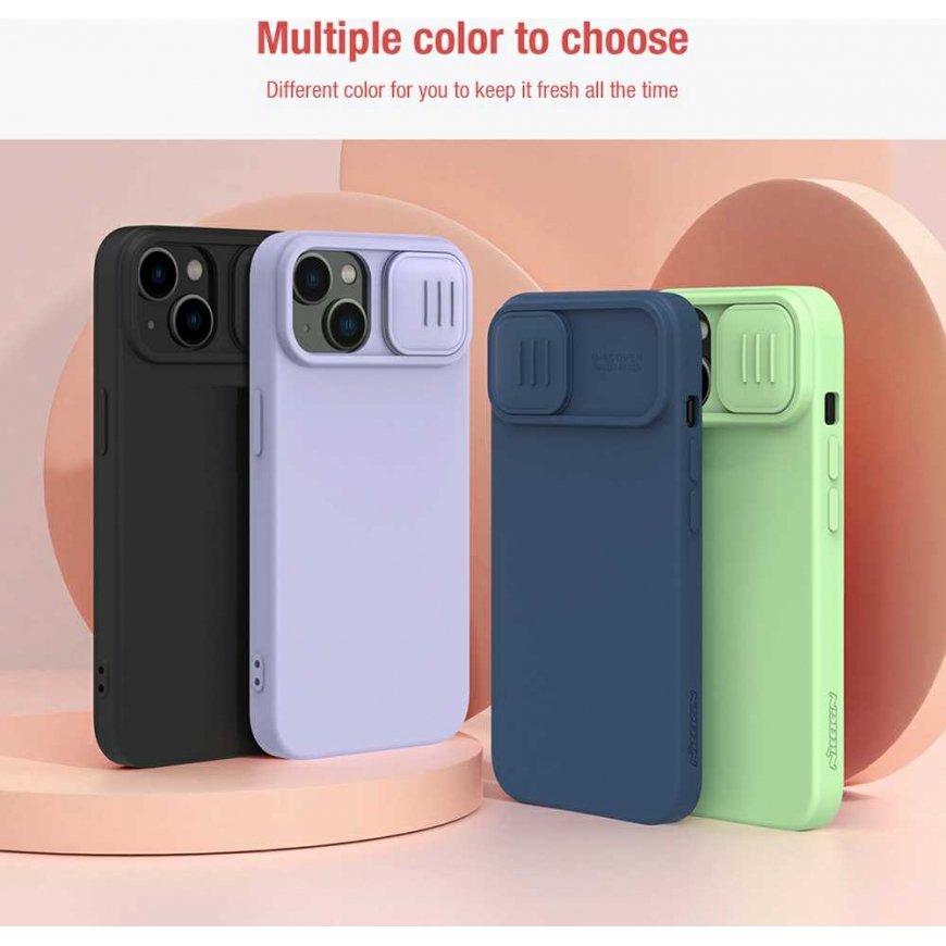 Nillkin CamShield Silky Silikoninis dėklas iPhone 14 Plus cover with camera cover juodas – 5