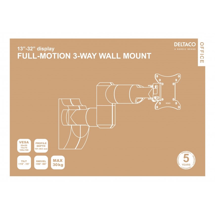 Deltaco ARM-0370 monitora stiprinājums un statīvs 81,3 cm (32") Melns Siena – 3