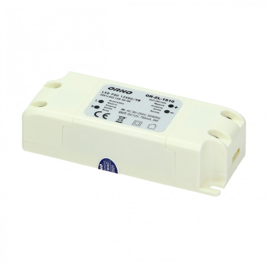Orno Power supply LED 12V DC 9W 0.75A IP20 (OR-ZL-1610) – 5