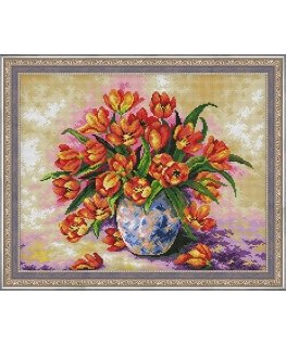 Beldizart (Nutraukta) Deimantų tapybos rinkinys Tulpės vazoje 40x50 cm AZ-318