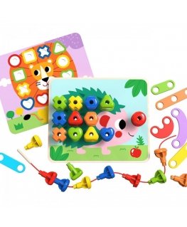 Tooky Toys TOOKY TOY Multifunctional board set of colorful screws that teach shapes
