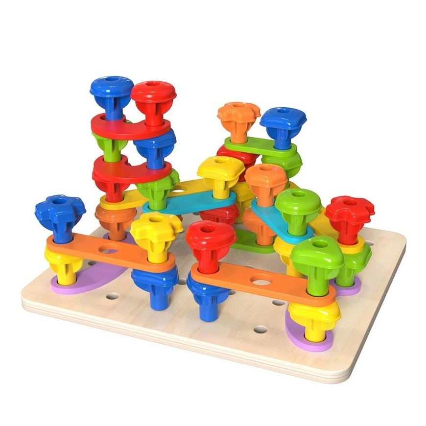 Tooky Toys TOOKY TOY Multifunctional board set of colorful screws that teach shapes – 2