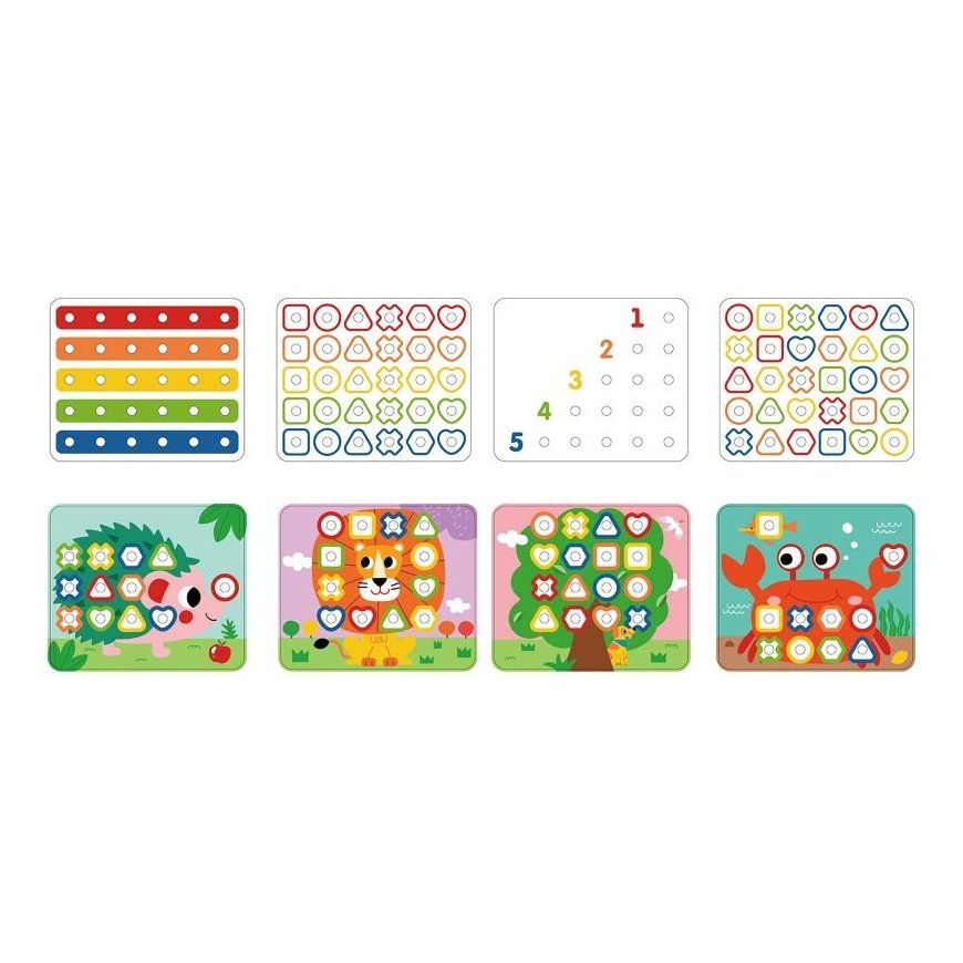 Tooky Toys TOOKY TOY Daugiafunkcinis lentos rinkinys iš spalvingų varžtų, mokančių formų – 4
