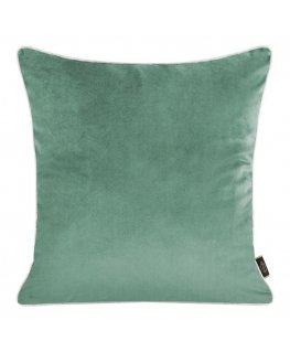 Eurofirany VELVET / 57 Dvipusis aksomo ir imitacinio lino pagalvės užvalkalas su apvadais kraštuose, 45X45 cm, spalva: turkio