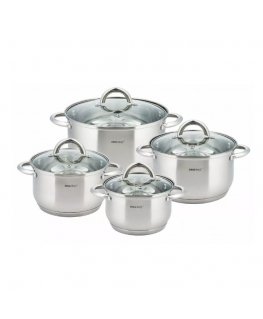 Pot set 8 pcs., steel, Ø16,18,20,24cm Kinghoff. KH 4448