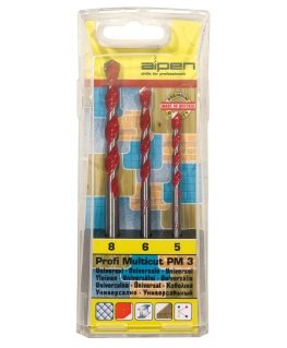 Drill in the set 3 pcs. universal drills Profi MultiCut Alpen PM-3 [0000100703100]