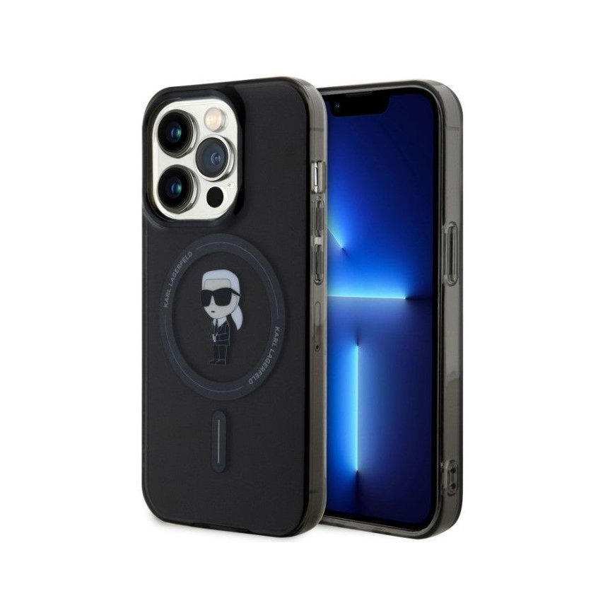 Karl Lagerfeld Apple iPhone 15 Pro IML Ikonik MagSafe Case Black