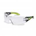 Safety goggles Uvex Pheos clear lens, supravision HC / AF coating, black / green legs. Packed in a retail cardboard box 1 pc Safety goggles Uvex Pheos clear lens, supravision HC / AF coating, black / green legs. Packed in a retail cardboard box 1 pc