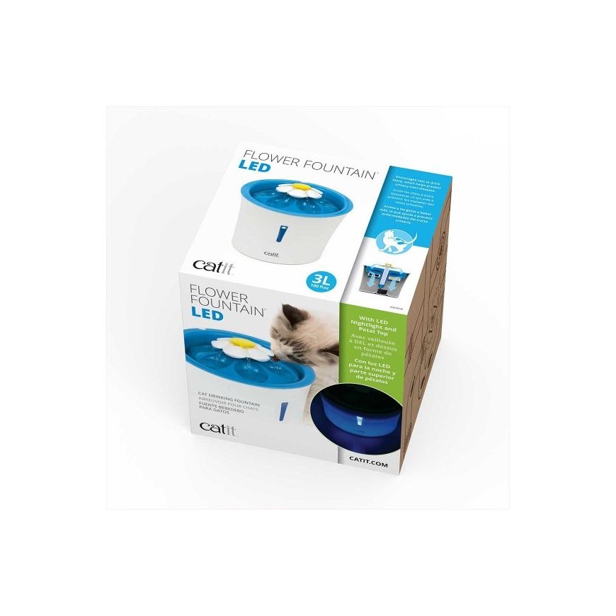 Catit LED Flower Fountain dog/cat feeder/waterer