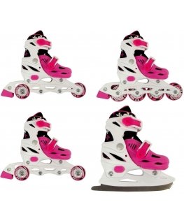 Inline SKATES - ROLLER SKATES - SKATES 4IN1 ENERO 30-33 PINK