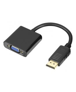 Deltaco 00110027 video cable adapter 0.2 m VGA (D-Sub) DisplayPort Black