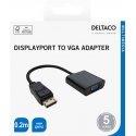 Deltaco 00110027 video kabeļu aksesuārs 0,2 m VGA (D-Sub) DisplayPort Melns Deltaco 00110027 video kabeļu aksesuārs 0,2 m VGA (D-Sub) DisplayPort Melns