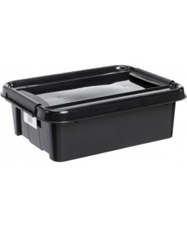 Plast Team container with lid PlastTeam ProBox Recycle QR 21L black