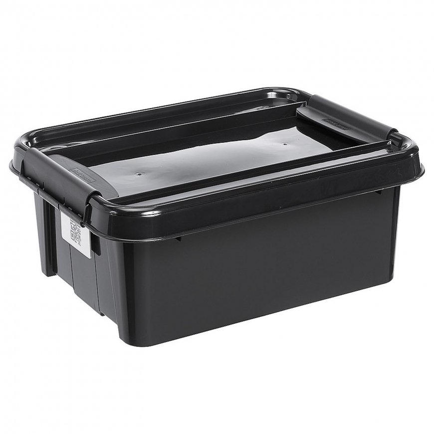 Plast Team konteineris su dangteliu PlastTeam ProBox Recycle QR 21L juoda – 2