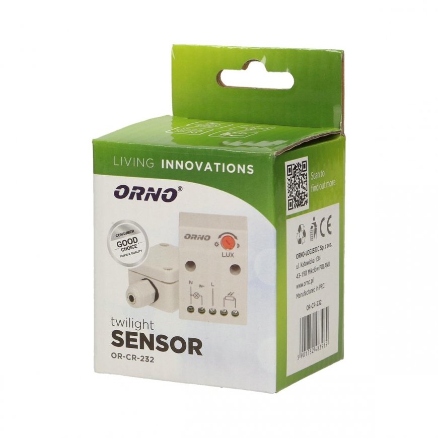 Orno Twilight sensor with hermetic external probe in a can, IP65, 2300W – 3