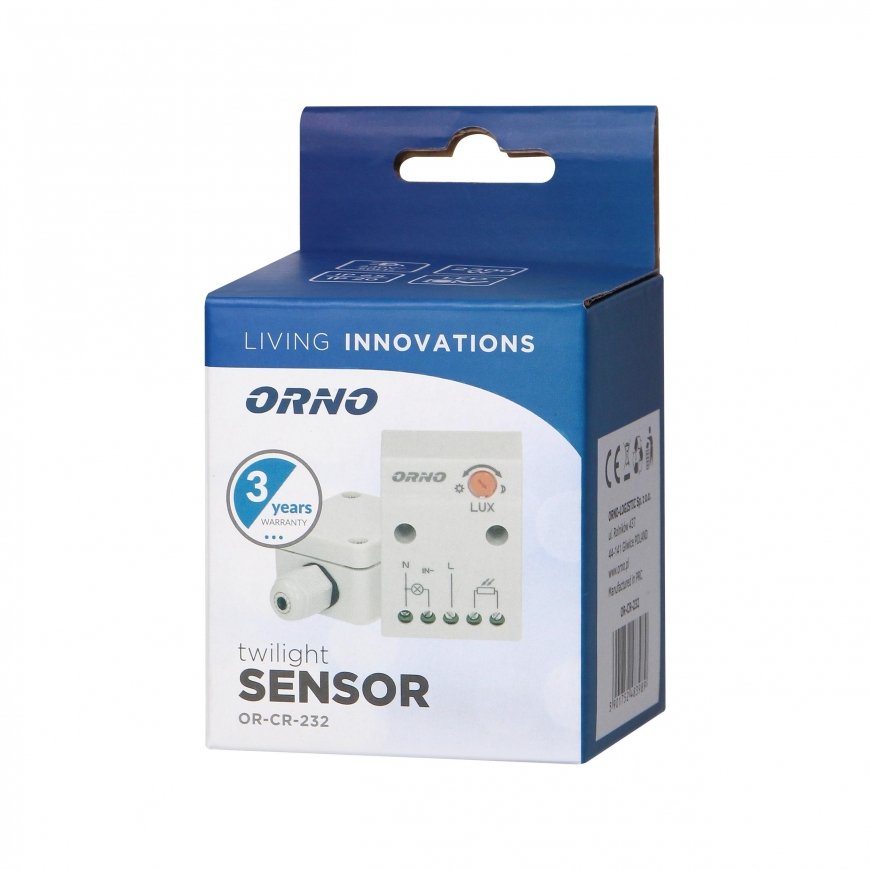 Orno Twilight sensor with hermetic external probe in a can, IP65, 2300W – 5