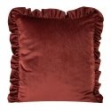 Eurofirany VELVET / 25 Velvet pillowcase, decorated with ruffles, 45 X 45 cm, color: brick Eurofirany VELVET / 25 Velvet pillowcase, decorated with ruffles, 45 X 45 cm, color: brick