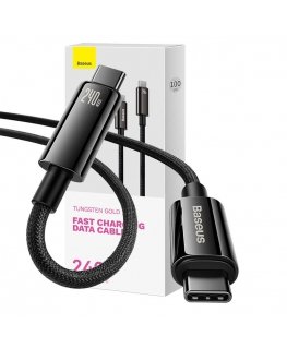 USB-C to USB-C cable Baseus Tungsten Gold 240W 1m (black)