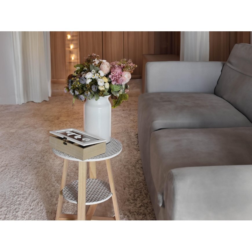 Mondex LAMMY Table 40xh50cm white and gold 2 blaty – 2