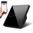 Maclean Smart WiFi 2 kartus jutiklinis šviesos jungiklis, suderinamas su Tuya APP sieniniu jungikliu Stiklinis jungiklis su keič Maclean Smart WiFi 2 kartus jutiklinis šviesos jungiklis, suderinamas su Tuya APP sieniniu jungikliu Stiklinis jungiklis su keič