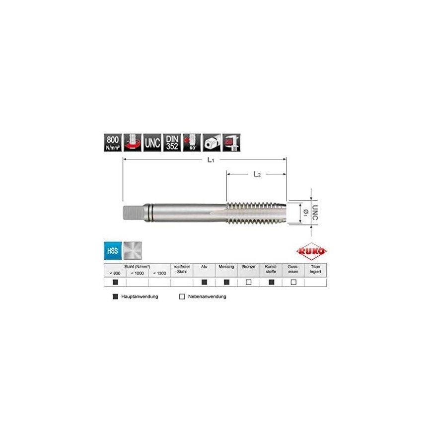 Hand tap RUKO UNC 352 HSS 7/8" – 2