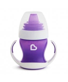 MUNCHKIN Learning Drinker with Handles and Soft Spout, Gentle Transition, Purple, 4mths+, 118ml, 012550WWW