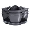 Prosperplast Triple pot for herbs Coubi Herbal anthracite