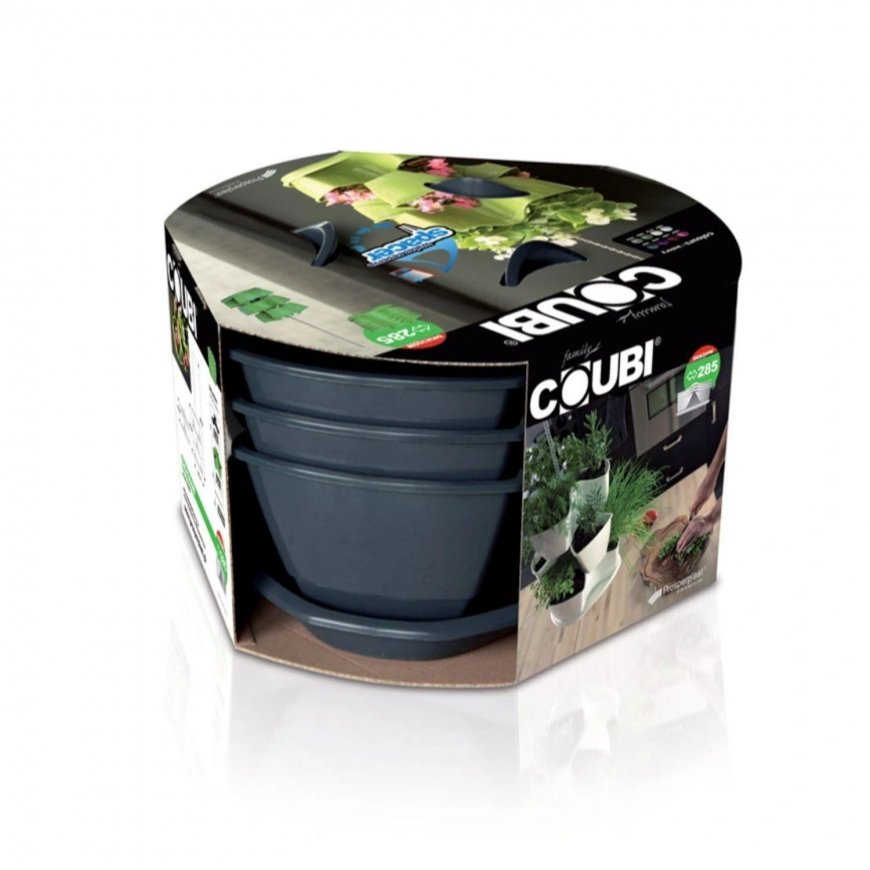 Prosperplast Triple pot for herbs Coubi Herbal anthracite – 4