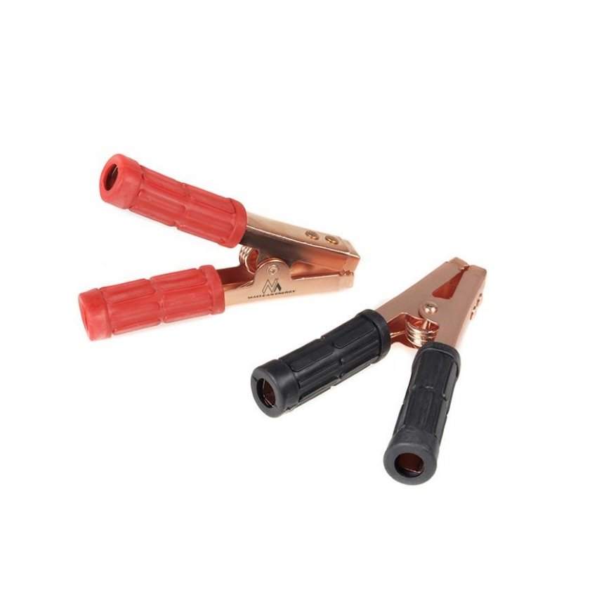 Maclean Crocodile Clips 600A 2vnt R / B MCE37 padengtas variu (MCE37) – 5