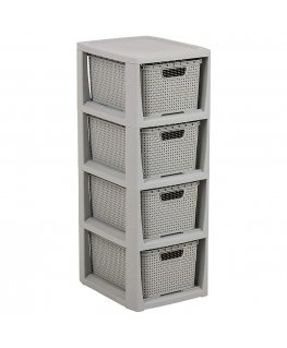 Branq REGAŁ RATTANOWY 4 X 7L - 1726 GRAY