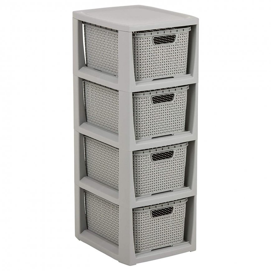 Branq REGAŁ RATTANOWY 4 X 7L - 1726 GRAY