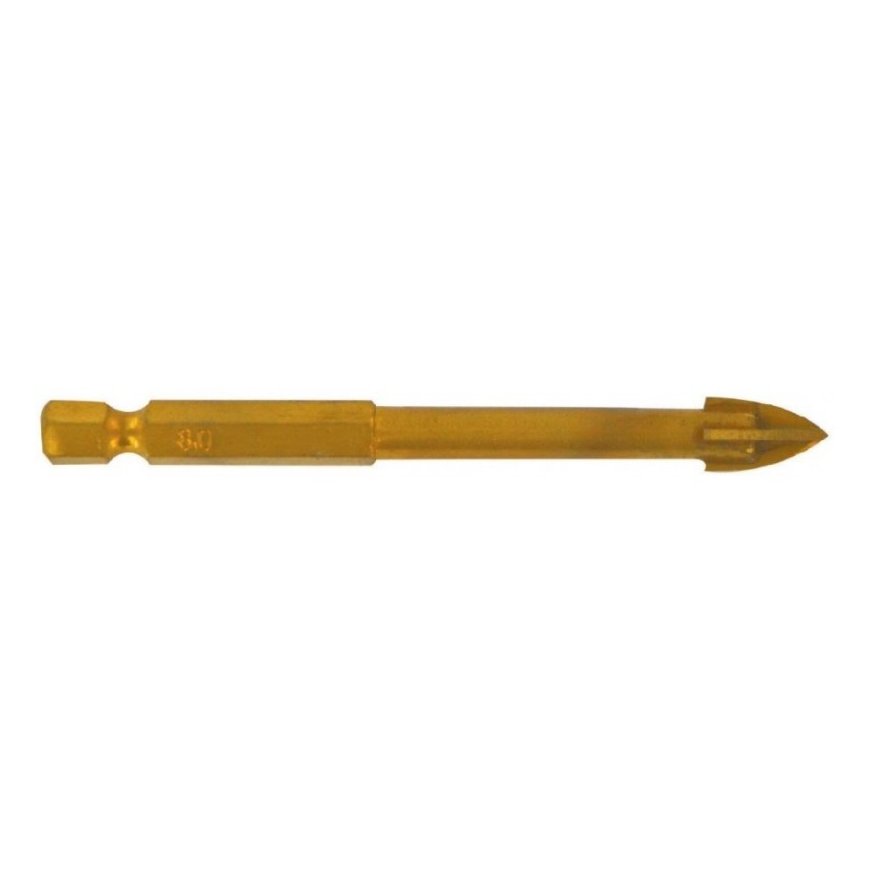 Tivoli Glass and ceramic tile drill, four-sided, 1/4" HEX shank, Ø4mm – 2