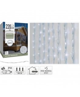KOOPMAN CHRISTMAS LIGHT TASKS OUTDOOR LIGHT 220 LED COOL White 5 SPEEDS.