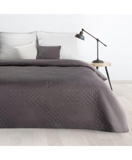 Eurofirany DESIGN 91 BONI / 5 Lovatiesė su karšto spaudimo technika įspaustu skiautinių motyvu, 220X240 cm, spalva: grafito Lova