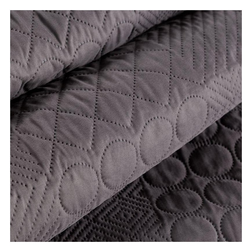 Eurofirany DESIGN 91 BONI / 5 Bedspread with quilt motif printed by hot pressing technique, 220X240 cm, color: graphite Bedsprea – 2