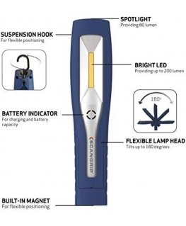 Hand lamp Scangrip MINI MAG PRO, 200lm, rechargeable, IP54