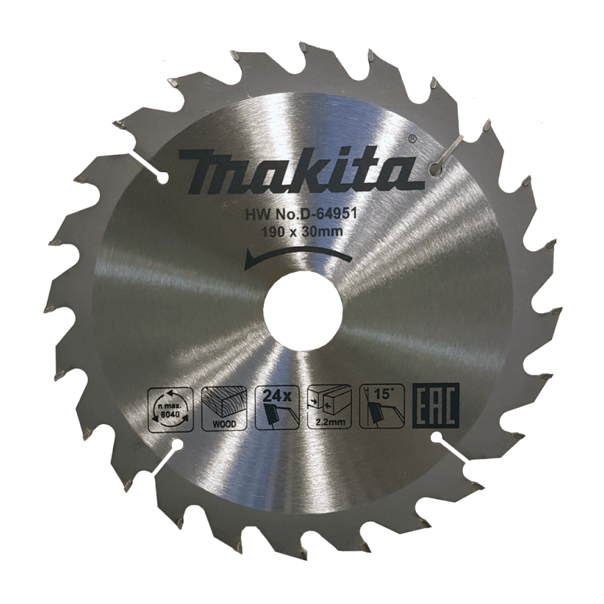 Makita D-64951 TCT saw 190X2.2X30mm 15° T24 Standard wood – 2