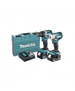 Makita DLX2410G Cordless tool set DDF484, DTW300, 2XBL1860B, BL-motor