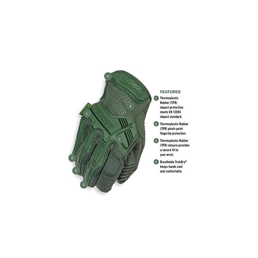 Mechanix Wear Pirštinės Mechanix M-Pact® Olive Drab XL dydis. Velcro, TrekDry®, dirbtinė oda, delno, krumplių, Armortex®, pirštų – 2