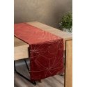 Eurofirany BLINK / 18 Velvet table runner with water lily leaf pattern, 35X180 cm, color: brick Eurofirany BLINK / 18 Velvet table runner with water lily leaf pattern, 35X180 cm, color: brick